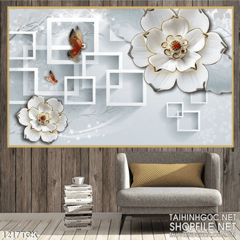 Tranh trang trí hoa sen sang trọng