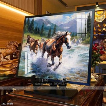 Tranh ngựa bát mã treo tường phòng khách