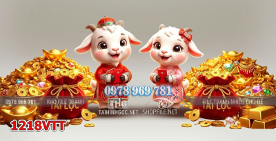 File tranh con dê Tết Đinh Mùi năm mới 1218VTT