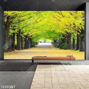 Tranh con đường giữa hai hàng cây xanh 12203NT