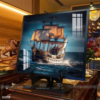 Tranh thuận buồm xuôi gió cánh buồm vàng đẹp nhất