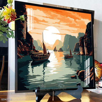 Tranh phong thủy nước non tuyệt đẹp