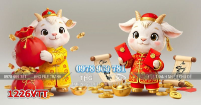File psd tách lớp layer con dê Tết Đinh Mùi 1226VTT