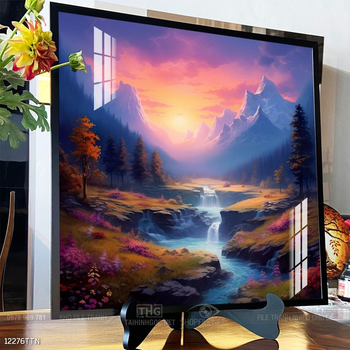 Tranh phong thủy phong cảnh thác nước thiên nhiên