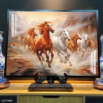 Tranh ngựa bát mã decor trang trí tường