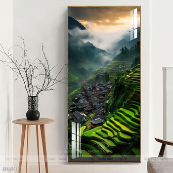 Tranh phong thủy phong cảnh thác nước thiên nhiên