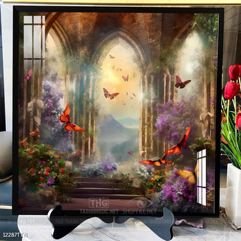 Tranh phon thủy sông, núi và mặt trời