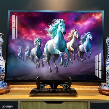 Tranh ngựa bát mã trang trí tường nhà