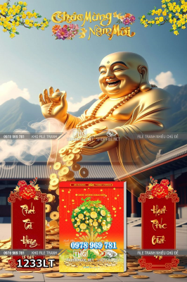 File lịch tết ông di lặc năm mới Phát Lộc 1233LT