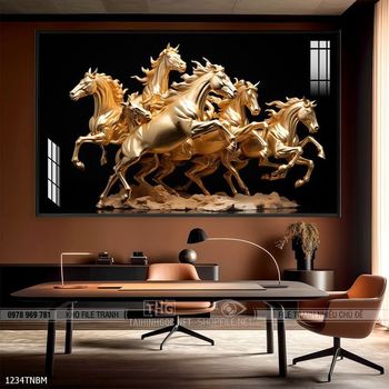 Tranh ngựa bát mã trang trí tường nhà