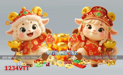 File tranh con dê năm mới đón xuân 1234VTT