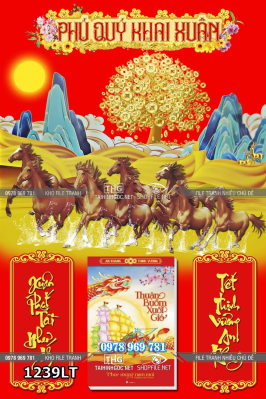File lịch tết mã đáo thành công bát mã phú quý khai xuân 1239LT