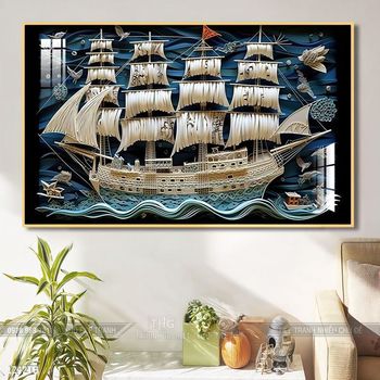 Tranh phong thủy thuận buồm xuôi gió tài lộc đẹp