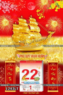 File lịch thuận buồm xuôi gió thuyền vàng tài lộc 1243LT