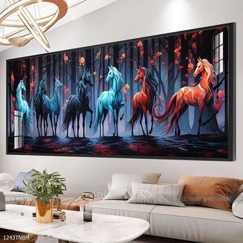 Tranh ngựa bát mã trang trí tường nhà