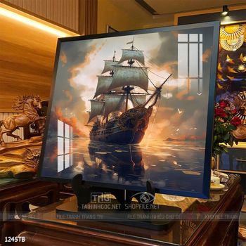 Tranh thuận buồm xuôi gió cánh buồm vàng đẹp nhất