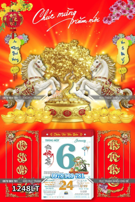 File lịch tết 2026 bính ngọ con ngựa song mã phát lộc 1248LT