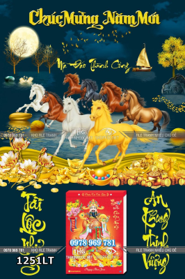 File lịch tết mã đáo thành công tranh bát mã 1251LT