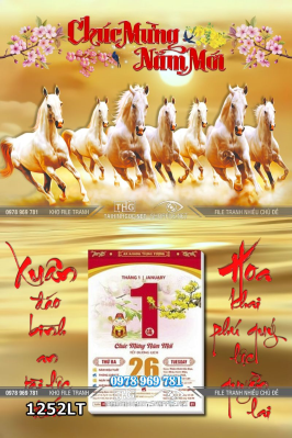 File lịch mã đáo thành công Lộc Mã Khai Xuân 1252LT