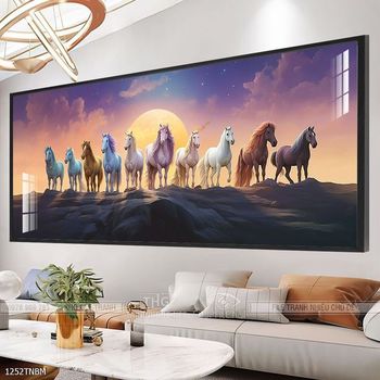 Tranh ngựa bát mã trang trí tường nhà