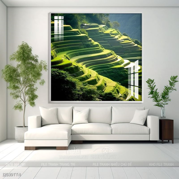 Tranh phong thủy phong cảnh thác nước thiên nhiên