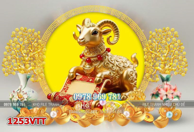 File tranh con dê Tết đón xuân an khang 1253VTT