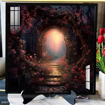 Tranh phon thủy sông, núi và mặt trời