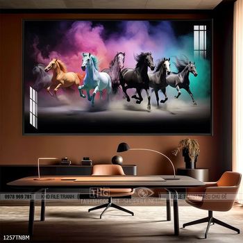 Tranh ngựa bát mã treo tường phòng khách