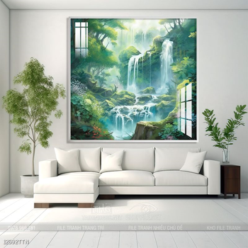 Tranh phong thủy nước non tuyệt đẹp