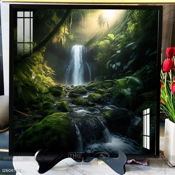 Tranh phong thủy phong cảnh thác nước thiên nhiên