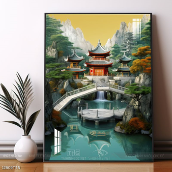 Tranh phong thủy nước non tuyệt đẹp