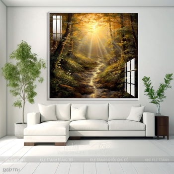 Tranh phong thủy phong cảnh thác nước thiên nhiên