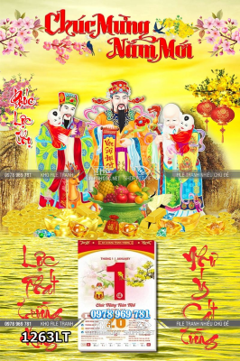 File lịch tết Phúc Lộc Thọ khai niên cát tường 1263LT