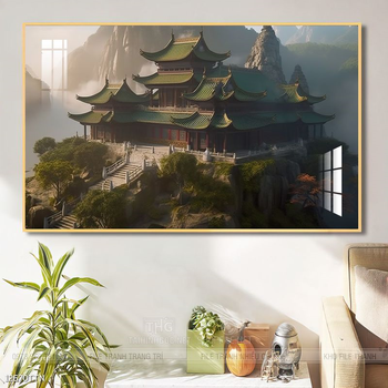 Tranh phong thủy nước non tuyệt đẹp