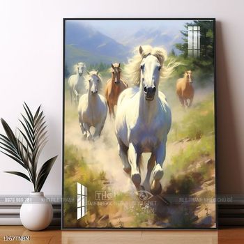 Tranh ngựa bát mã decor trang trí tường