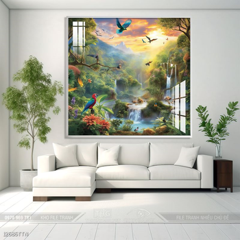 Tranh phong thủy sơn thủy hữu tình
