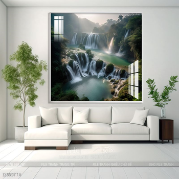 Tranh phong thủy phong cảnh thác nước thiên nhiên