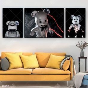 File tranh gấu bearbrick decor trang trí tường đẹp