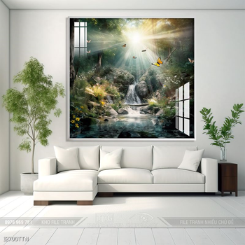 Tranh phong thủy nước non tuyệt đẹp