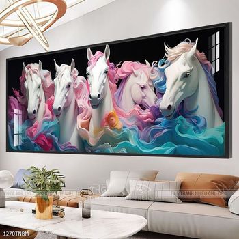 Tranh ngựa bát mã trang trí tường nhà