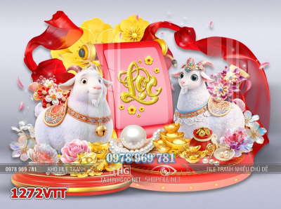 File tranh tư liệu psd con dê tết 1272VTT