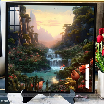 Tranh phong thủy phong cảnh thác nước thiên nhiên