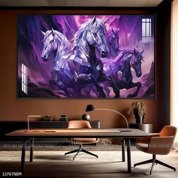 Tranh ngựa bát mã decor trang trí tường