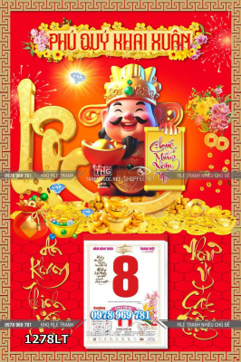 File tranh lịch Tết Thần Tài Tết 1278LT