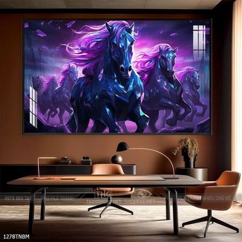 Tranh ngựa bát mã trang trí tường nhà