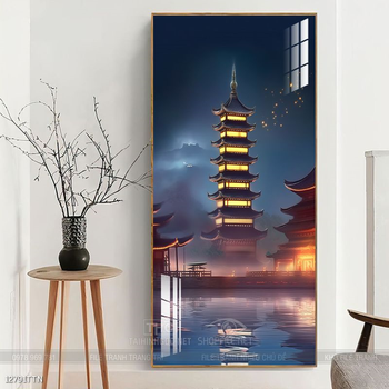 Tranh phong thủy nước non tuyệt đẹp