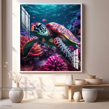 Tranh cá heo nghệ thuật độc đáo