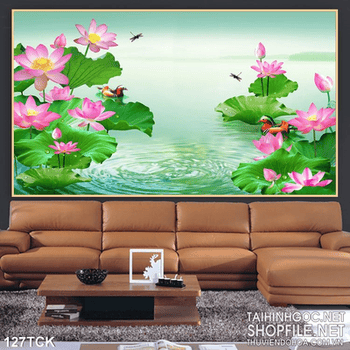 Tranh hoa sen nghệ thuật