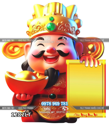 File tách lớp psd lịch Tết thần tài Tết cầm vàng 1282LT