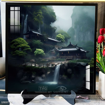 Tranh phong thủy nước non tuyệt đẹp